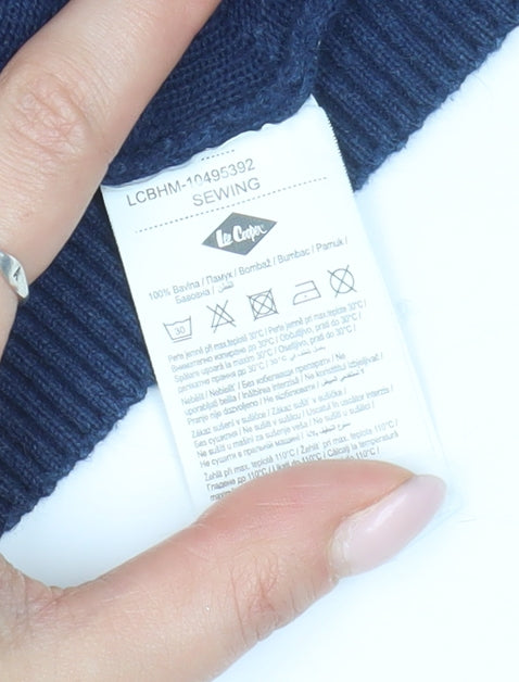 Brand and care label for Lee Cooper Men's Blue Medium jumper