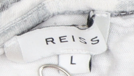 Reiss Unisex White Check T-Shirt L - Casual Style