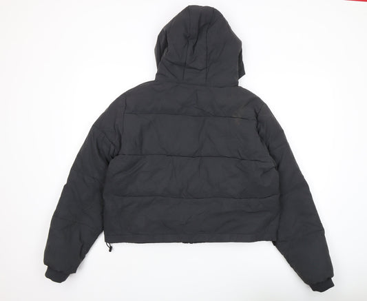 Ellesse Women's Black Puffer Jacket Size 12 Hooded Casual