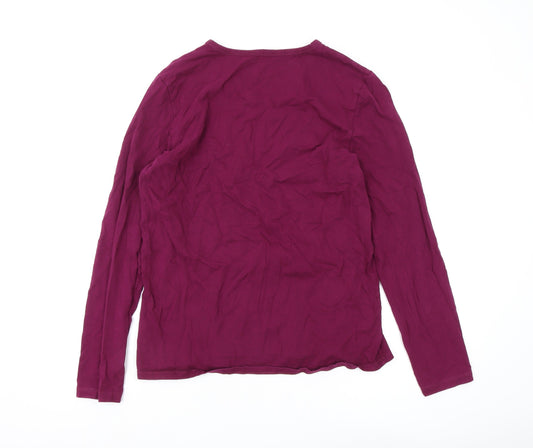 Womens UK Size M Lands' End Purple 100% Cotton T-Shirt