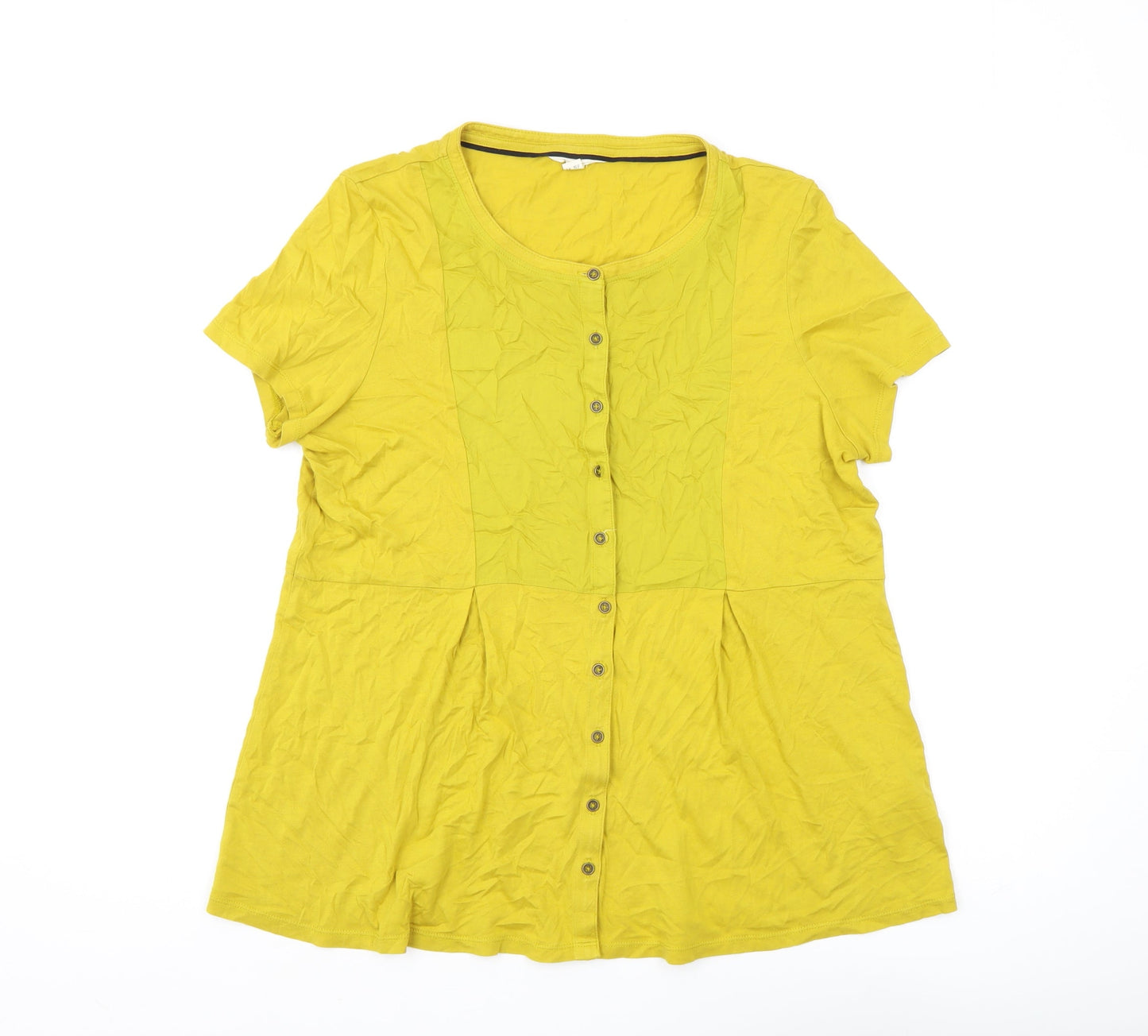 White Stuff Yellow Button-Up Tunic, Size 16, Women's Casual Wear