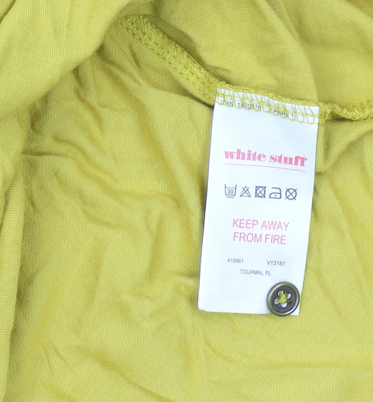 White Stuff Yellow Button-Up Tunic, Size 16, Women's Casual Wear