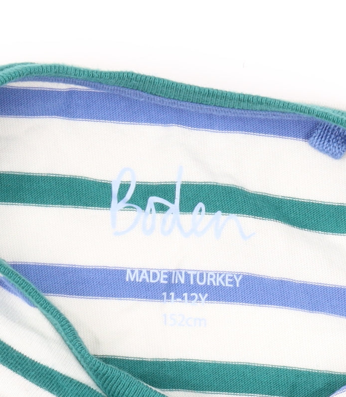 Boden Girls Multicoloured Striped T-Shirt 11-12 Years