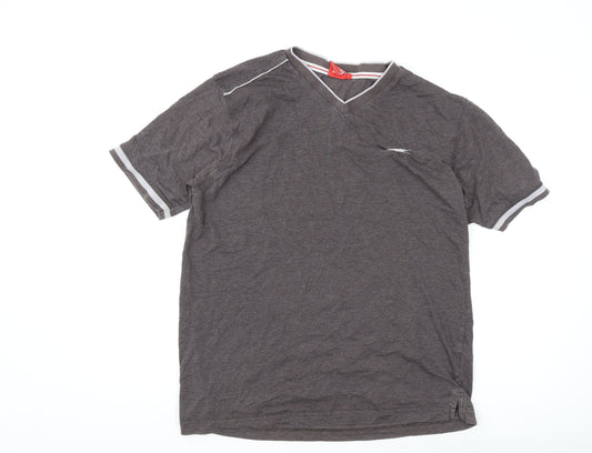 Slazenger Men's Grey V-Neck T-Shirt Size L