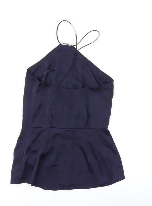 Reiss Women's Blue Halter Camisole Size 6 Satin