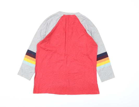 Superdry Unisex Red T-Shirt Size 4 Long Sleeve