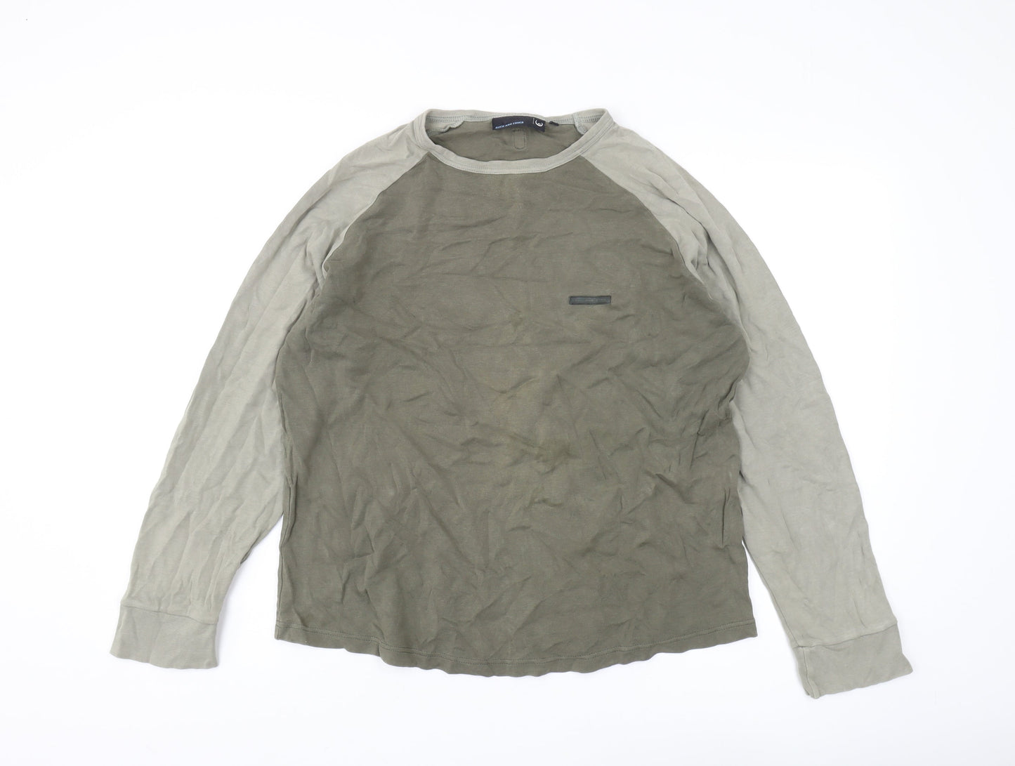 Duck and Cover Men's Green Long Sleeve T-Shirt L