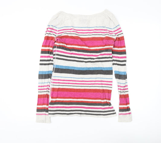 American Eagle Women's Multicoloured Striped T-Shirt M