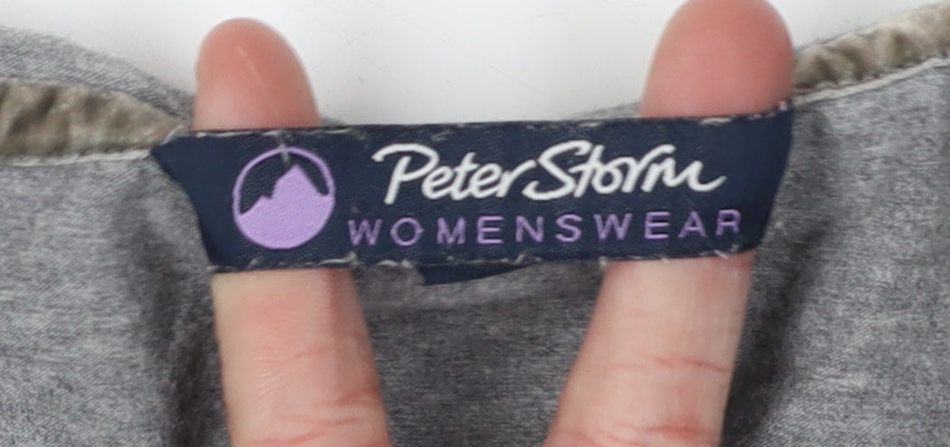 Peter Storm Womens Grey Long Sleeve Basic Top Size 8