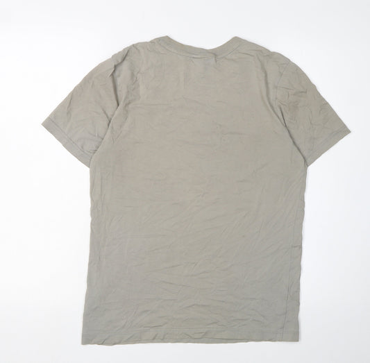 Nike Men's Grey Cotton T-Shirt, Small, Crew Neck
