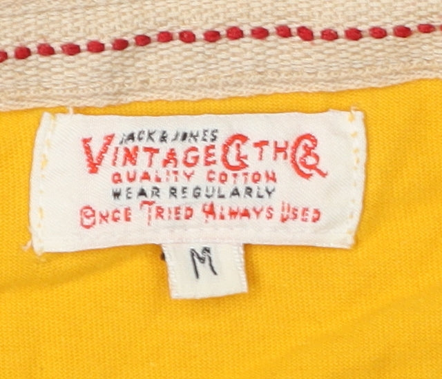 Jack & Jones Men's Yellow Graphic Print T-Shirt M