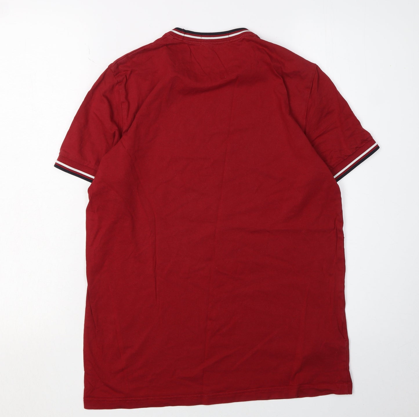 Fred Perry Men's Red Cotton Logo T-Shirt, Size S