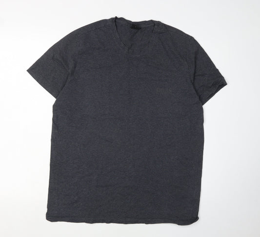 Hugo Boss Men's Grey Cotton T-Shirt, Large