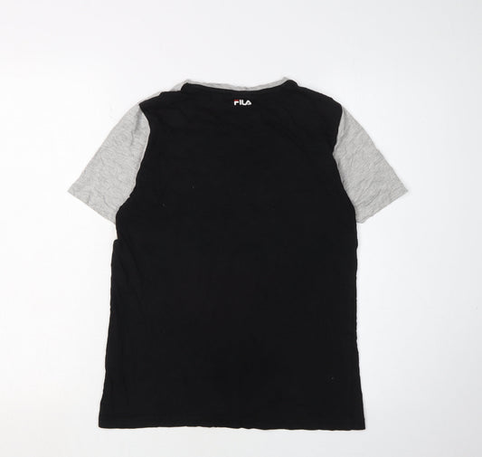 Fila Boys Black & Grey T-Shirt 13-14 Years Casual Logo