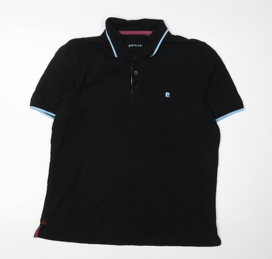 Pierre Cardin Men's Black Short Sleeve Polo Shirt M