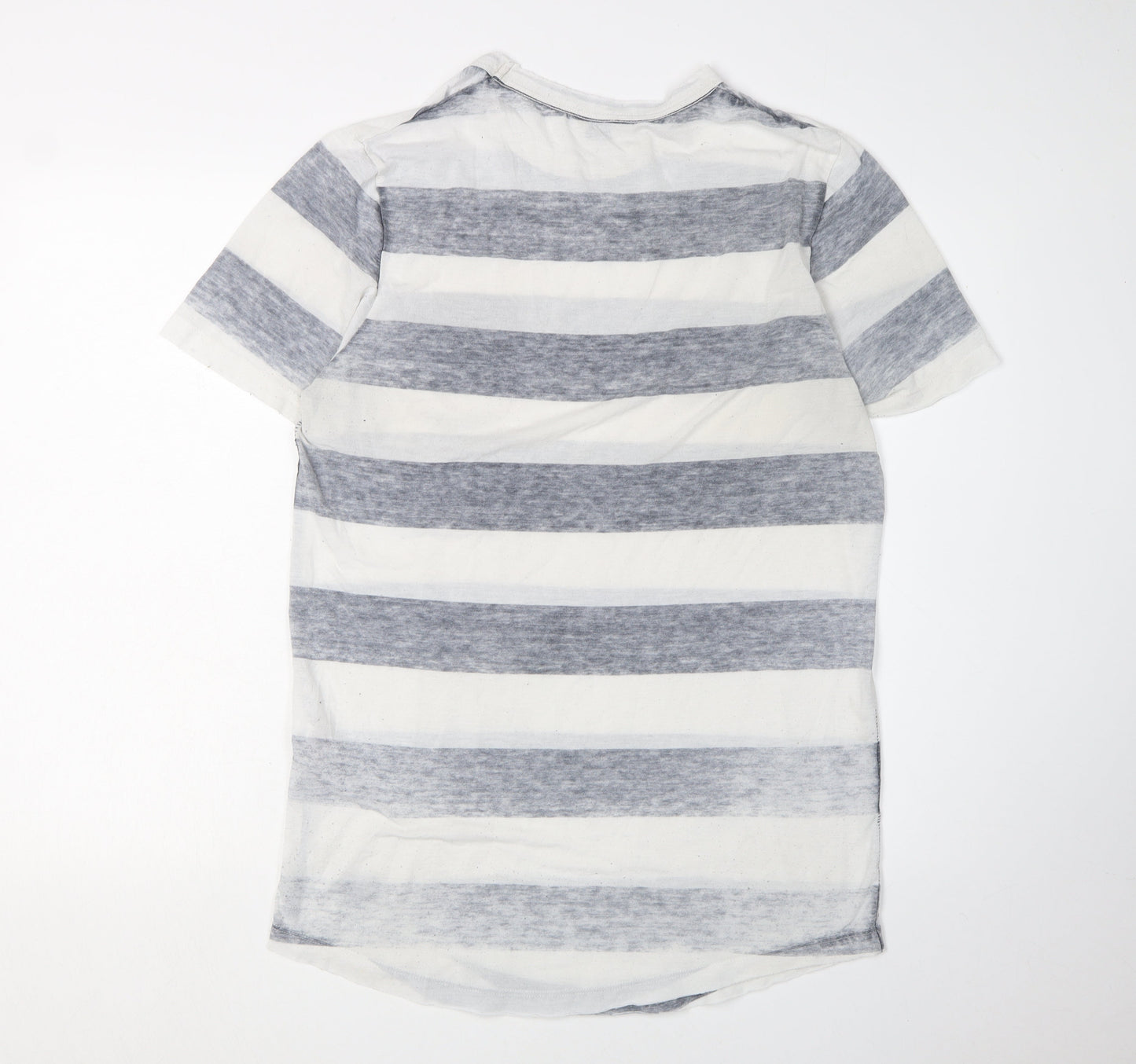 Jack & Jones Men's Grey White Striped T-Shirt M