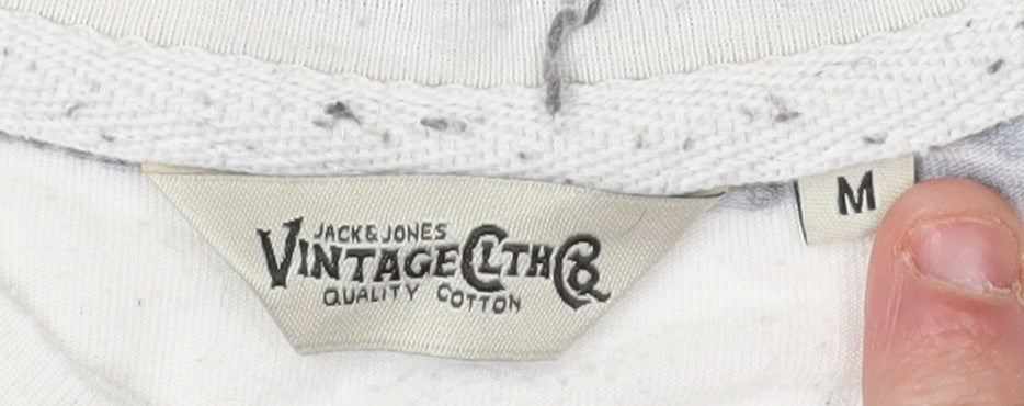 Jack & Jones Men's Grey White Striped T-Shirt M