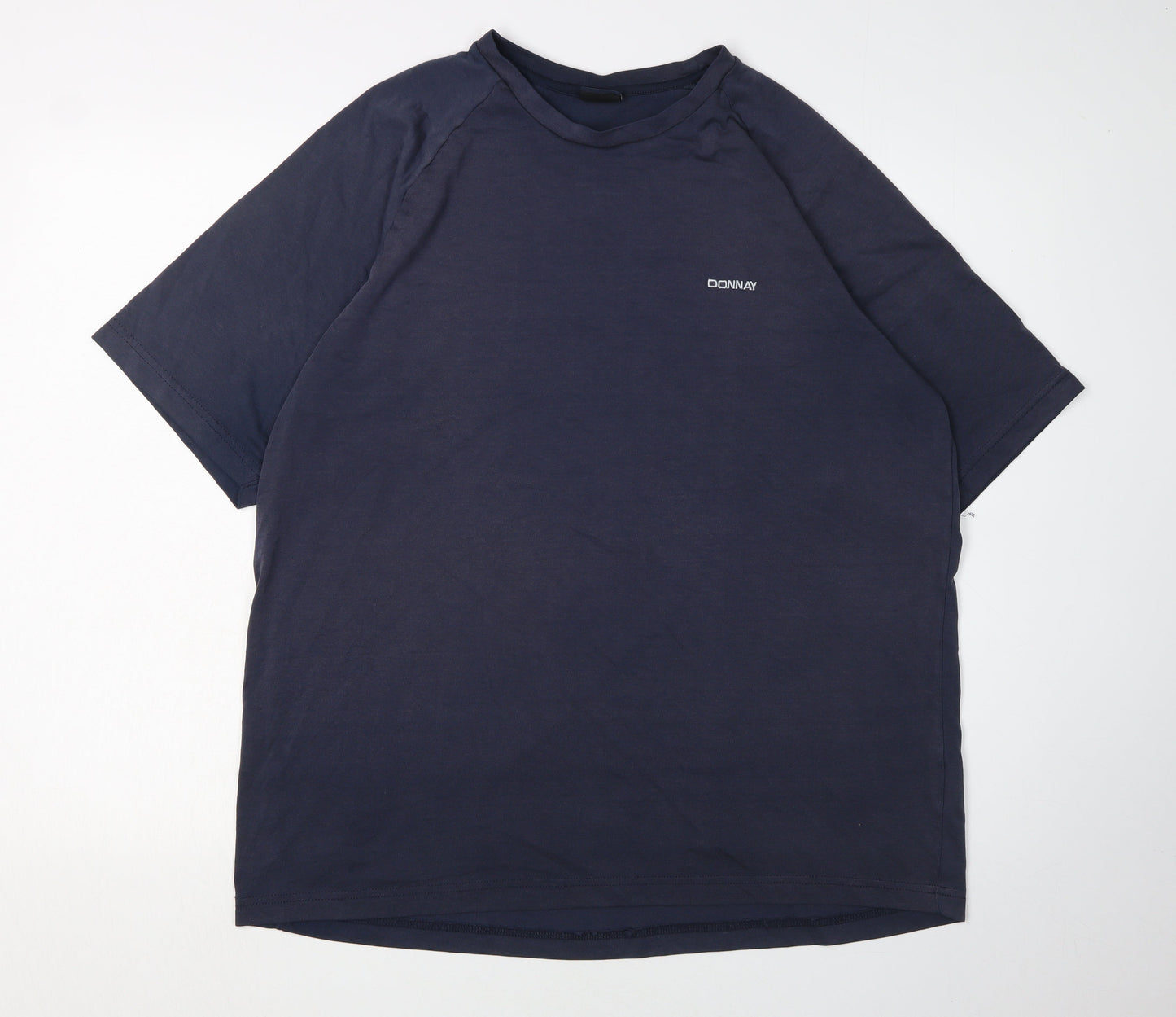 Donnay Men's Blue T-Shirt L Solid Short Sleeve