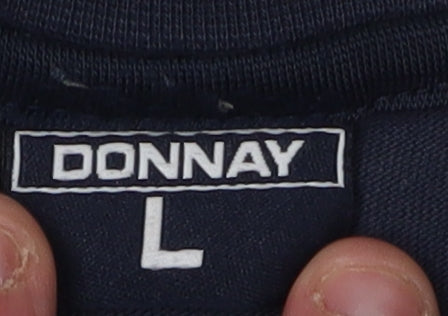 Donnay Men's Blue T-Shirt L Solid Short Sleeve
