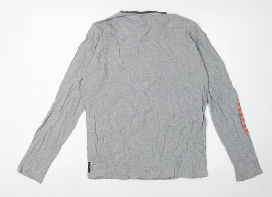 Armani Junior Boys Grey Jersey T-Shirt, 16 Years, Logo Accents