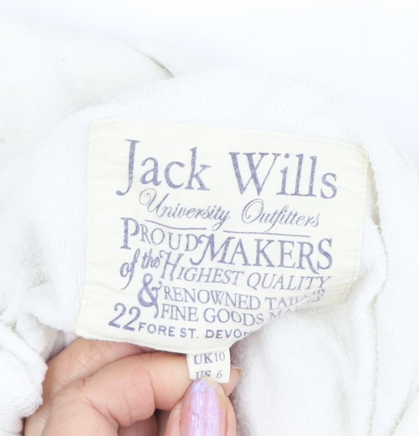 Jack Wills Women's Ivory Hoodie Size 10 Pullover