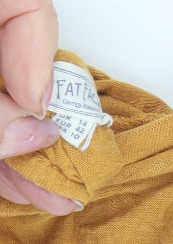 Fat Face Women's Yellow Tank Top UK 14 Summer