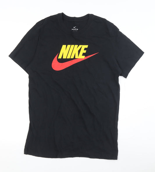 Nike Men's Black Graphic Logo T-Shirt, Size M, Sporty Style