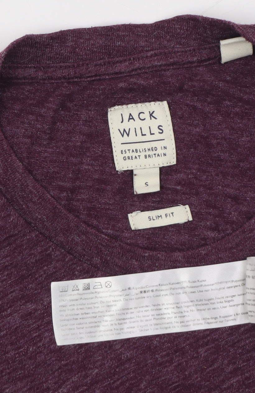 Jack Wills Unisex Purple Slim Fit T-Shirt S Jersey