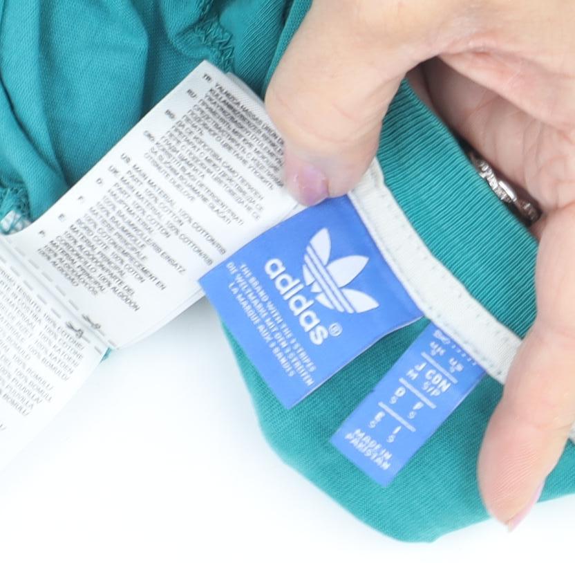 Adidas Men's Green Medium Logo Short Sleeve T-Shirt