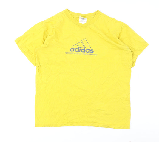 Mens UK Size S adidas Yellow Cotton T-Shirt