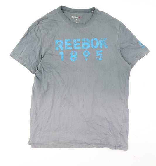 Reebok Men's Grey Graphic Print T-Shirt L