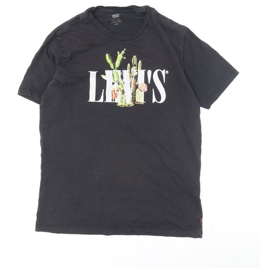 Levi's Unisex Black Basic Cotton Crew Neck T-Shirt L