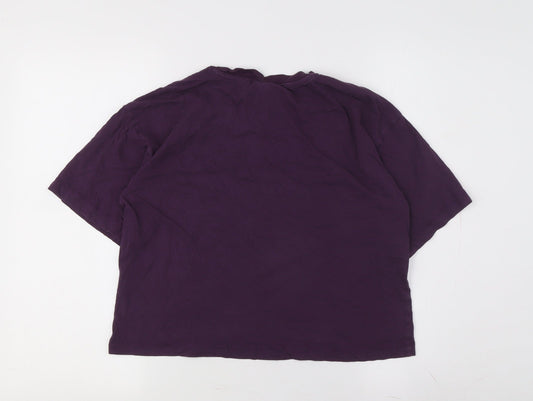 Champion Unisex Purple T-Shirt L, Casual Crew Neck