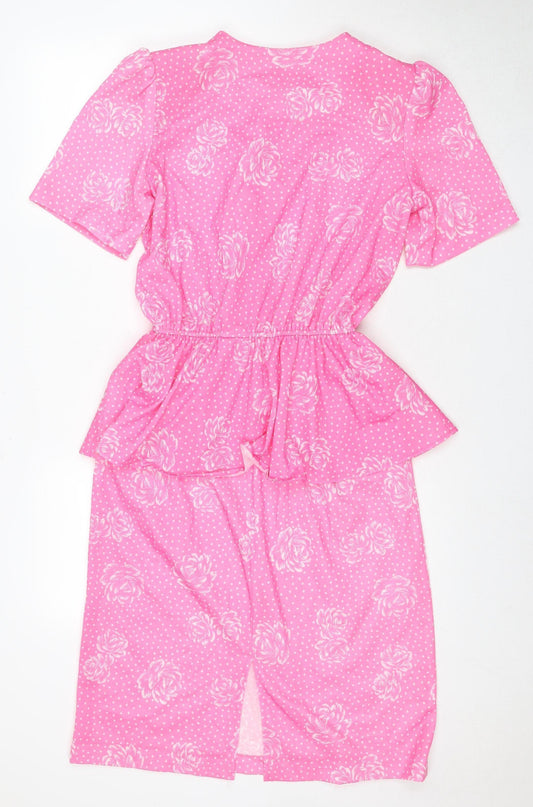 California Look Women's Retro Pink Polka Dot Dress Size 10