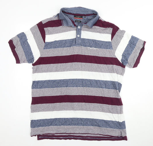 Pierre Cardin Men's Multi 2XL Striped Polo Shirt