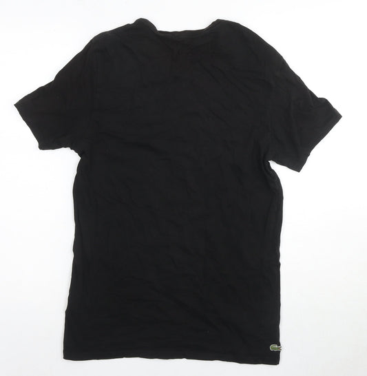 Lacoste Men's Black Cotton Crew Neck T-Shirt, Size L