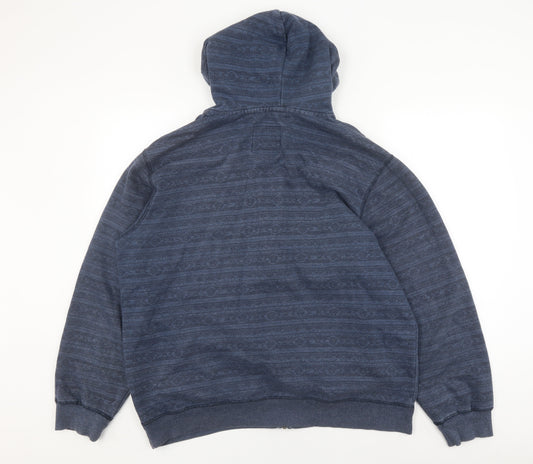 Lee Cooper Men's Blue Hooded Jacket XL, Casual Knit Zip