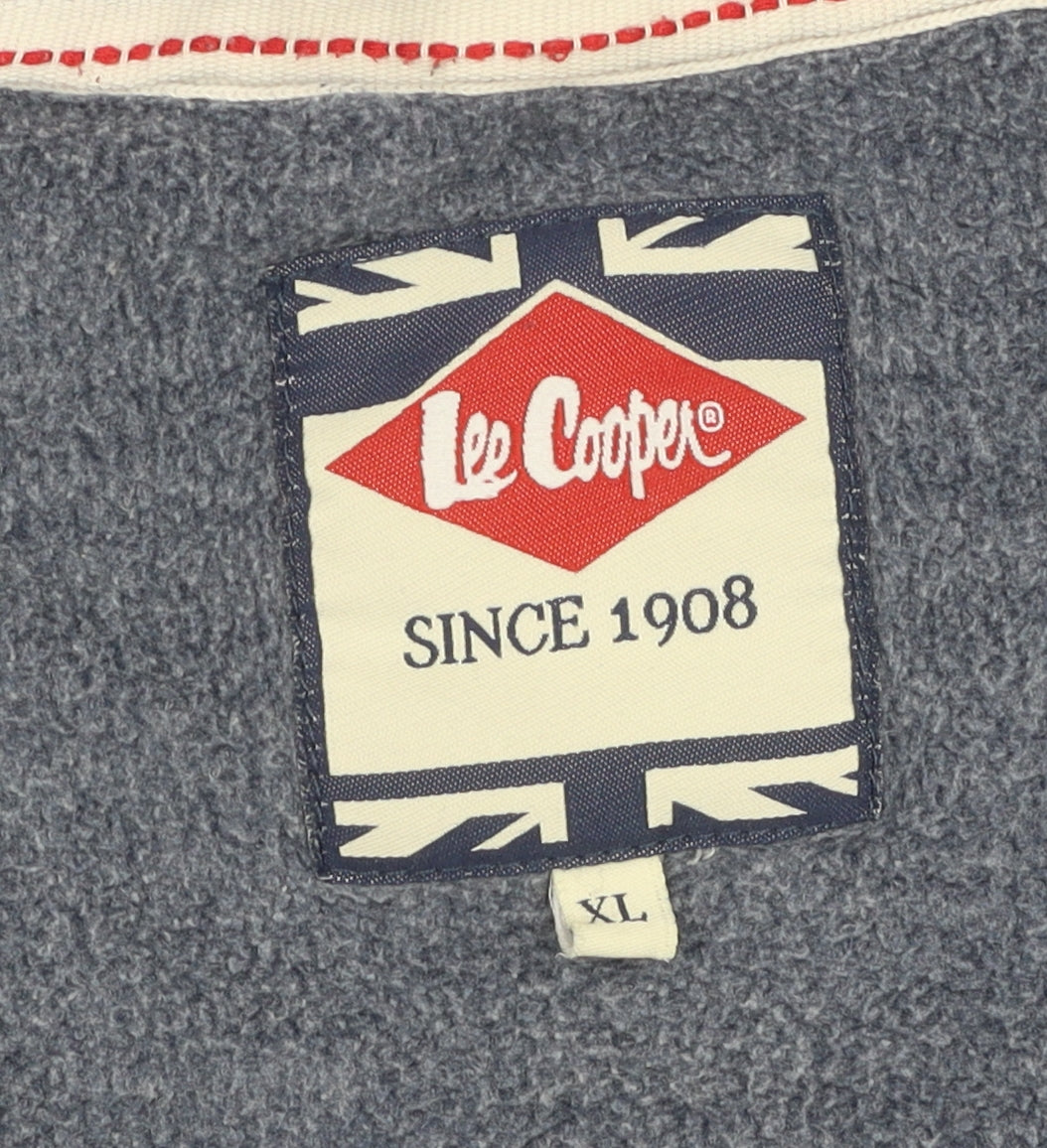 Lee Cooper Men's Blue Hooded Jacket XL, Casual Knit Zip