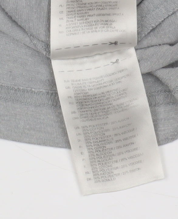 Reebok Women’s Grey V-Neck T-Shirt, Size S