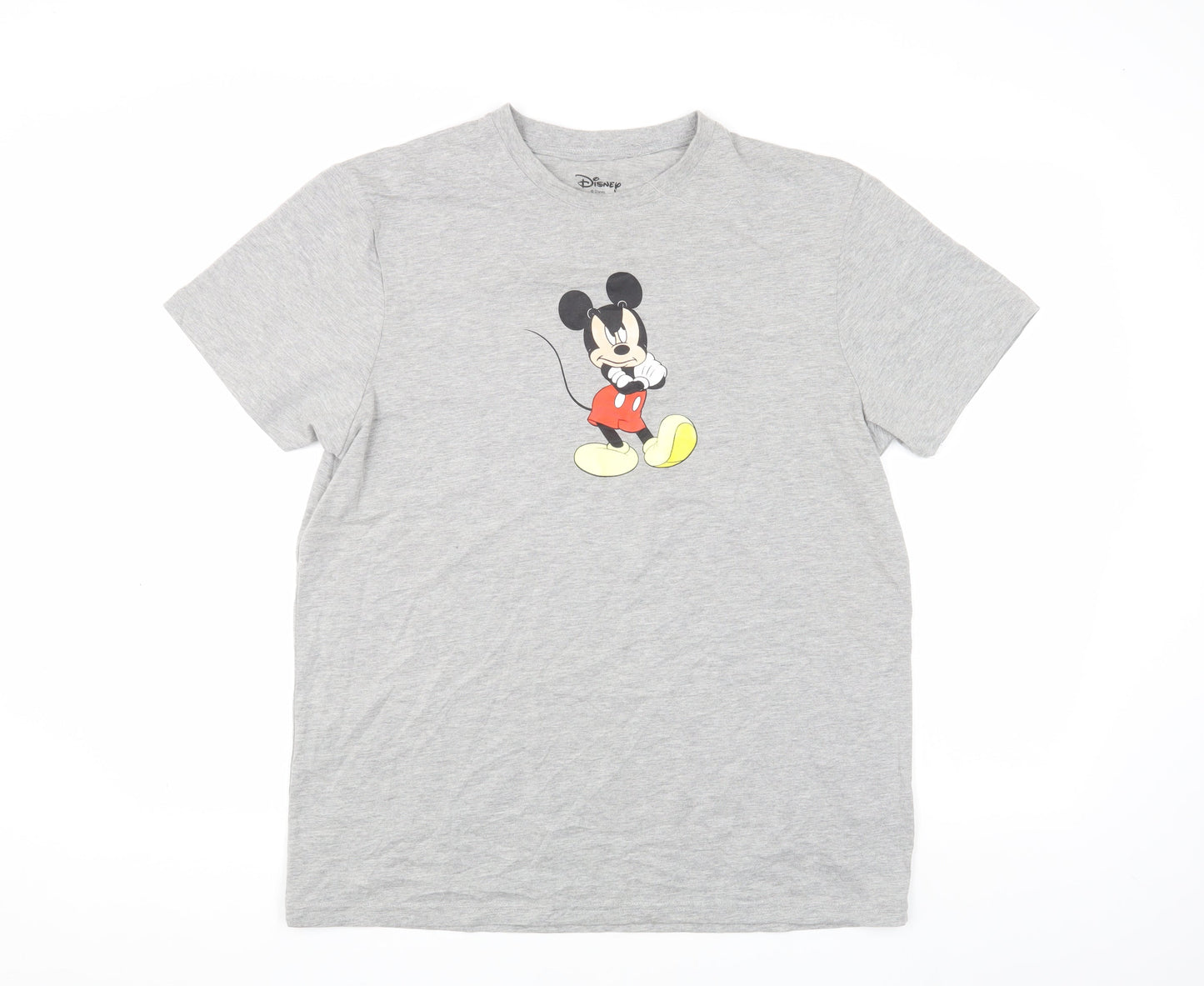 Disney Men's Grey Mickey Mouse T-Shirt 2XL