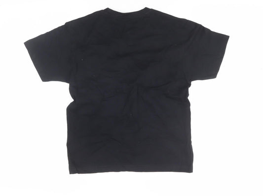 UFC Boys Black Cotton Logo T-Shirt, Size 8-10