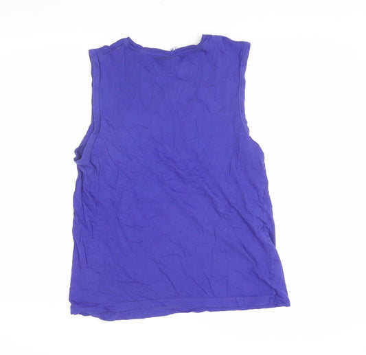 Unisex Adultss UK Size M Lonsdale Purple 100% Cotton Tank