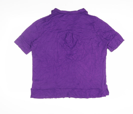 Womens UK Size L Long Tall Sally Purple Viscose Blend Polo