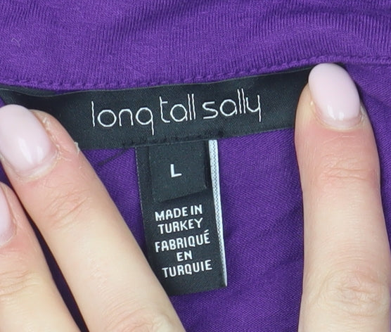 Long Tall Sally Women's Purple Polo Shirt, Size L