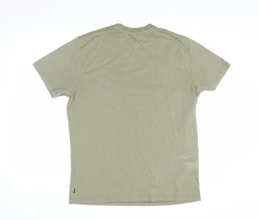 DKNY Sport Mens Green Crew Neck Logo T-Shirt, Size M