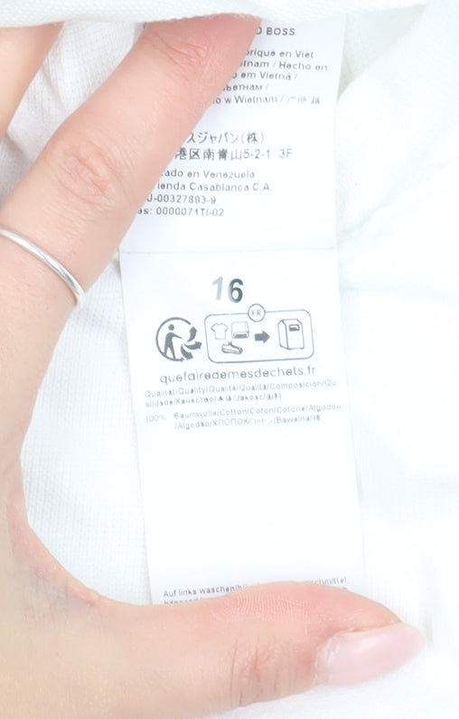 Boss Men's White Polo Shirt L Regular Fit