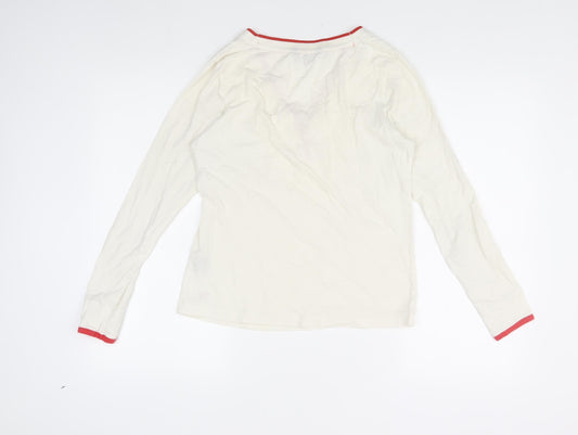 Crew Clothing Women’s White V-Neck Cotton Top S