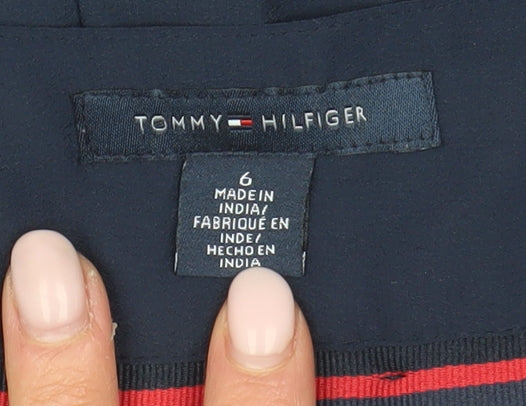 Tommy Hilfiger Women's Blue Pink Pleated Skirt Size 6