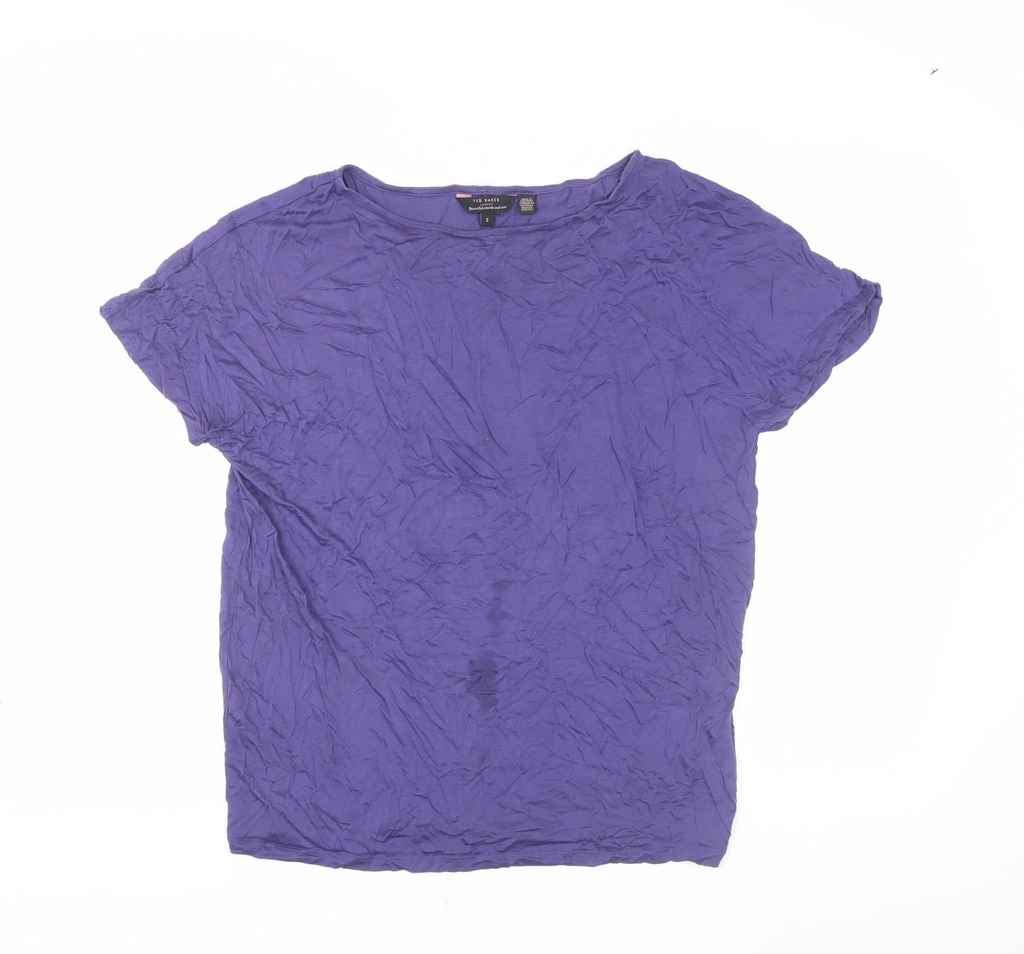 Ted Baker Women's Purple Crew Neck T-Shirt Size 6