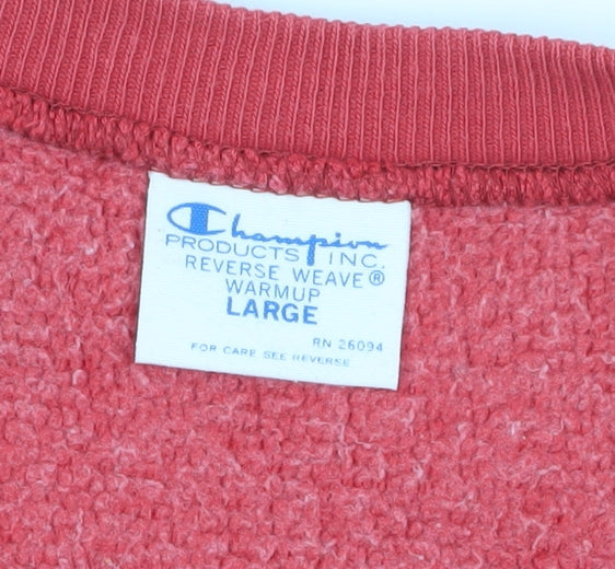 Champion Mens Red Pullover Sweatshirt Large